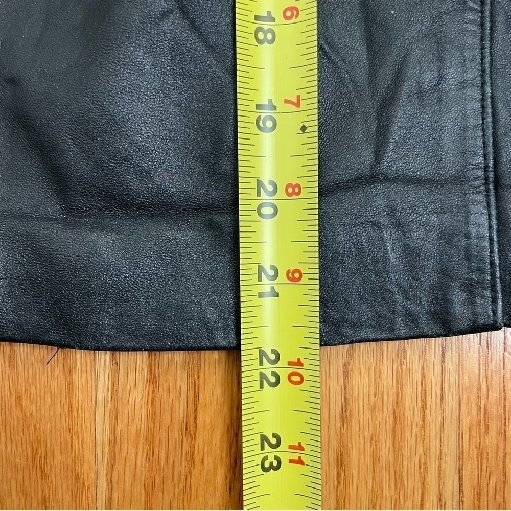Vintage 90s Y2K black lambskin leather skirt small - Picture 7 of 11